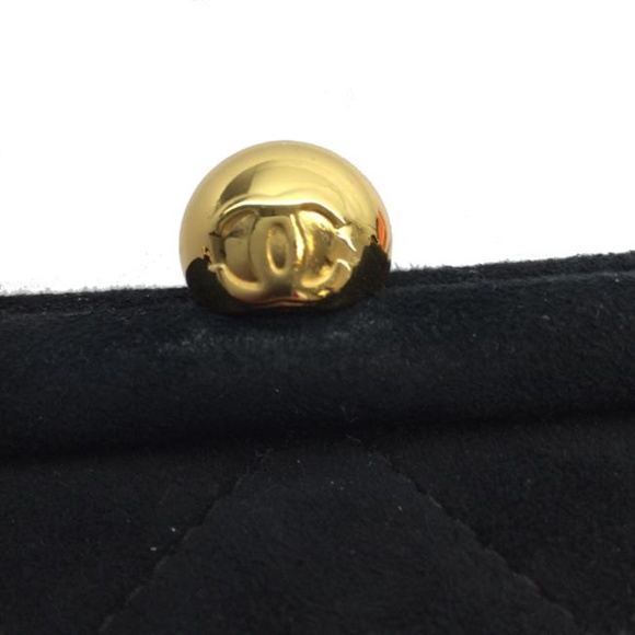 Chanel Kiss-lock Black Suede Leather Clutch - Picture 6 of 11